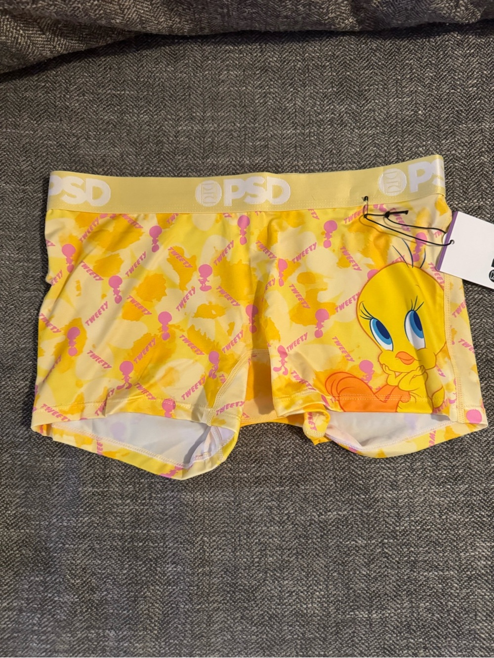 PSD Women’s Yellow Tweety Boyshort panties Sz M